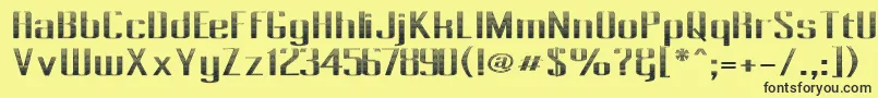 Czcionka PecotLinedJewel – czarne czcionki na żółtym tle