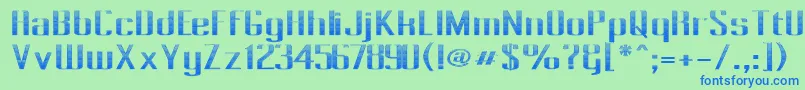 フォントPecotLinedJewel – 青い文字は緑の背景です。