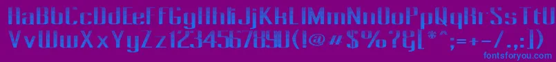 フォントPecotLinedJewel – 紫色の背景に青い文字