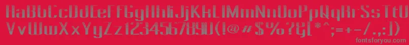 フォントPecotLinedJewel – 赤い背景に灰色の文字