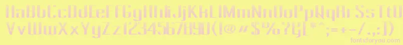 PecotLinedJewel Font – Pink Fonts on Yellow Background