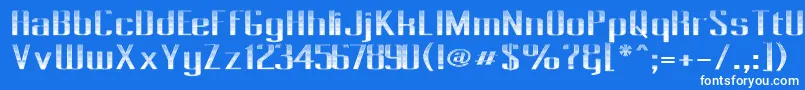 Czcionka PecotLinedJewel – białe czcionki na niebieskim tle