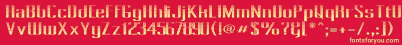 PecotLinedJewel Font – Yellow Fonts on Red Background