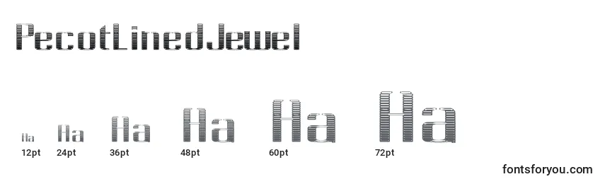 PecotLinedJewel Font Sizes