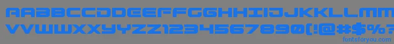 Fonte Gunshipbold – fontes azuis em um fundo cinza