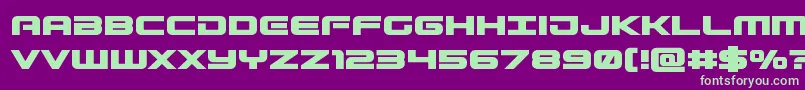 Gunshipbold Font – Green Fonts on Purple Background