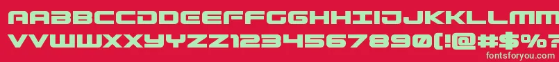 Gunshipbold Font – Green Fonts on Red Background