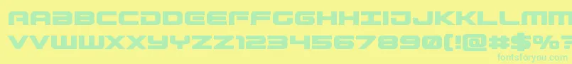 Police Gunshipbold – polices vertes sur fond jaune