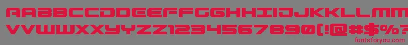 フォントGunshipbold – 赤い文字の灰色の背景