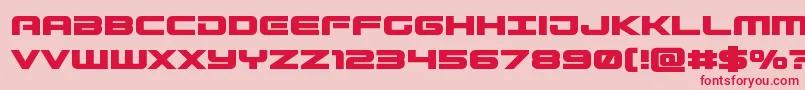フォントGunshipbold – ピンクの背景に赤い文字
