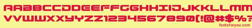 フォントGunshipbold – 赤い文字の黄色い背景