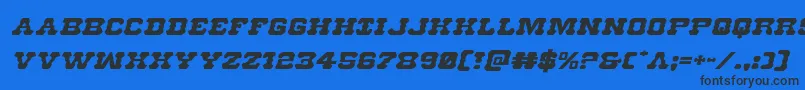 Usmarshalexpandital Font – Black Fonts on Blue Background