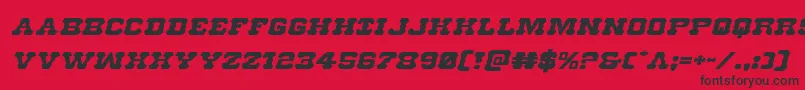 Usmarshalexpandital Font – Black Fonts on Red Background