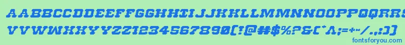 Usmarshalexpandital Font – Blue Fonts on Green Background