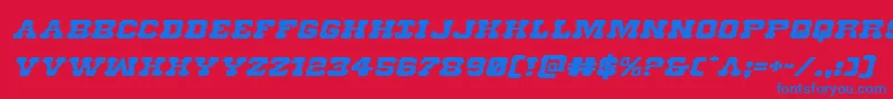 Usmarshalexpandital Font – Blue Fonts on Red Background