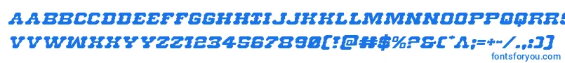 Usmarshalexpandital-Schriftart – Blaue Schriften auf weißem Hintergrund