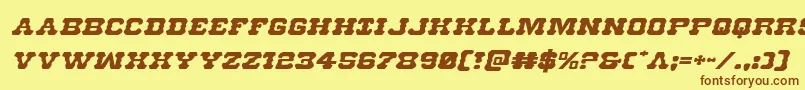 Usmarshalexpandital Font – Brown Fonts on Yellow Background