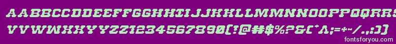 Шрифт Usmarshalexpandital – зелёные шрифты на фиолетовом фоне
