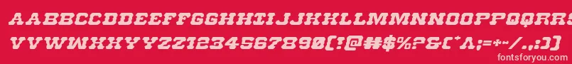 Usmarshalexpandital Font – Pink Fonts on Red Background