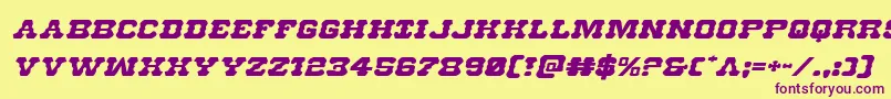 Шрифт Usmarshalexpandital – фиолетовые шрифты на жёлтом фоне
