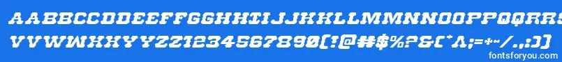 Usmarshalexpandital Font – White Fonts on Blue Background