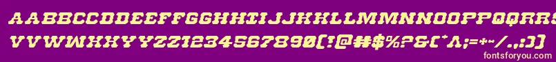 Usmarshalexpandital Font – Yellow Fonts on Purple Background