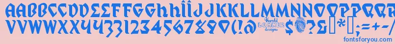 Mystp Font – Blue Fonts on Pink Background