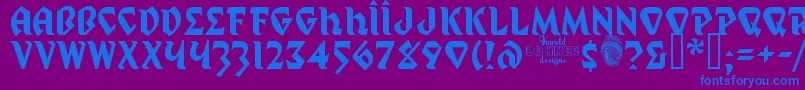 Mystp Font – Blue Fonts on Purple Background