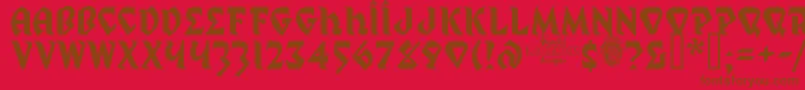 Mystp Font – Brown Fonts on Red Background