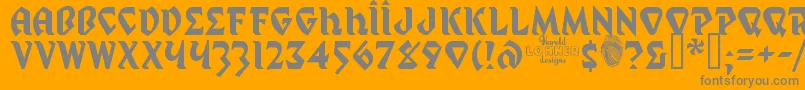 Mystp Font – Gray Fonts on Orange Background