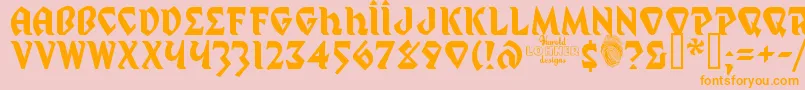 Mystp Font – Orange Fonts on Pink Background