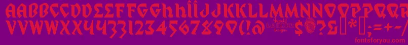 Mystp Font – Red Fonts on Purple Background