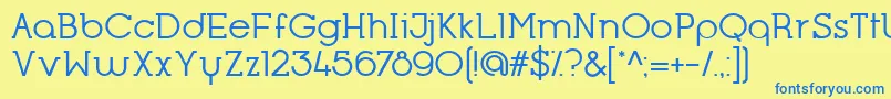 OpificioSerifRegular-Schriftart – Blaue Schriften auf gelbem Hintergrund