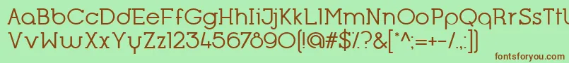 フォントOpificioSerifRegular – 緑の背景に茶色のフォント