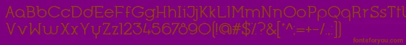 OpificioSerifRegular-fontti – ruskeat fontit violetilla taustalla