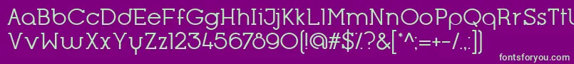 フォントOpificioSerifRegular – 紫の背景に緑のフォント