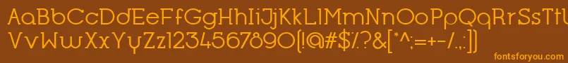 OpificioSerifRegular-Schriftart – Orangefarbene Schriften auf braunem Hintergrund