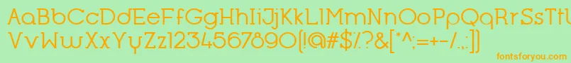 OpificioSerifRegular-Schriftart – Orangefarbene Schriften auf grünem Hintergrund