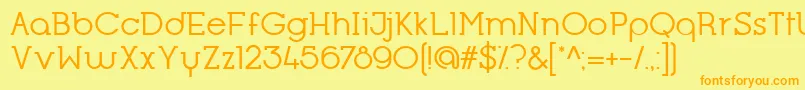 OpificioSerifRegular-fontti – oranssit fontit keltaisella taustalla