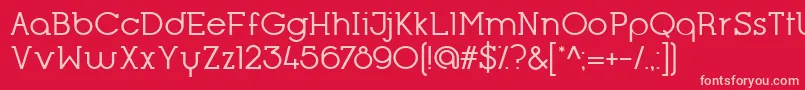 OpificioSerifRegular-fontti – vaaleanpunaiset fontit punaisella taustalla