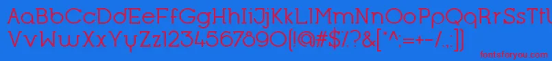 フォントOpificioSerifRegular – 赤い文字の青い背景