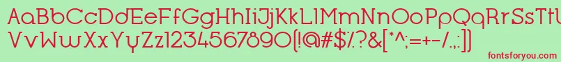フォントOpificioSerifRegular – 赤い文字の緑の背景