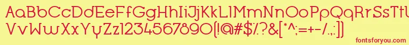 フォントOpificioSerifRegular – 赤い文字の黄色い背景