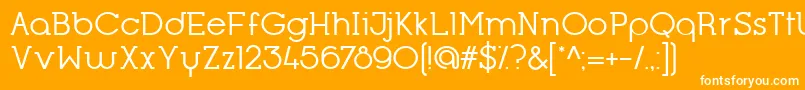Czcionka OpificioSerifRegular – białe czcionki na pomarańczowym tle