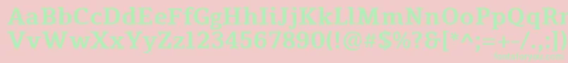 TienneBold Font – Green Fonts on Pink Background