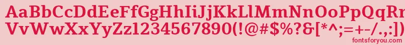 TienneBold Font – Red Fonts on Pink Background