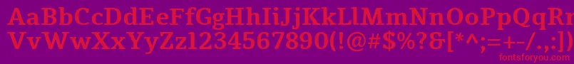 TienneBold Font – Red Fonts on Purple Background