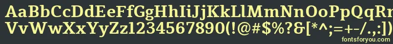 フォントTienneBold – 黒い背景に黄色の文字