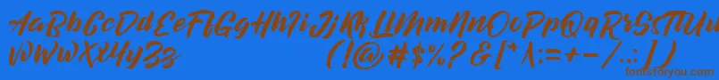 DecalledScriptDemoVersion Font – Brown Fonts on Blue Background