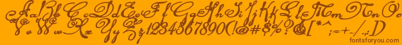 Rhalinabexpi Font – Brown Fonts on Orange Background